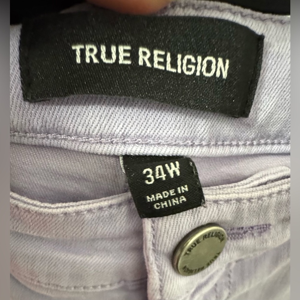 True Religion Light Purple Denim Shorts - Picture 7 of 7